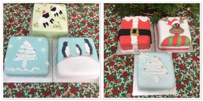 Christmas cakes and mini gift cakes